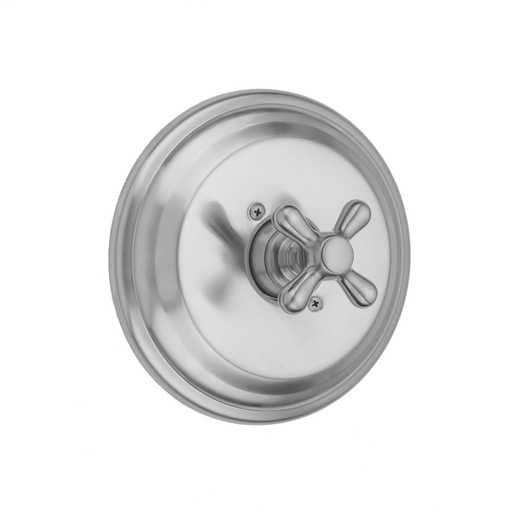 Round Step Plate With Standard Cross Handle Trim For Pressure Balance Cycling Valve (J-CSV), Jewelers Gold (JG)