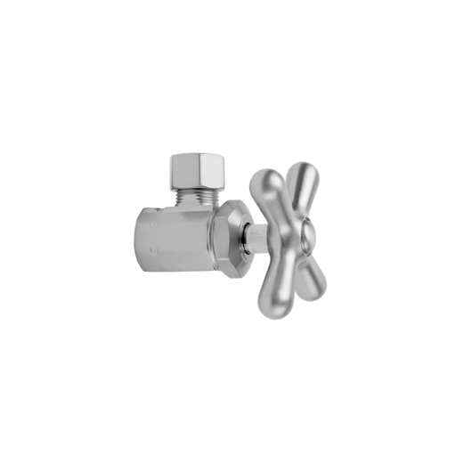 Multi Turn Angle Pattern 1/2" IPS x 3/8" O.D. Supply Valve with Cross Handle, Polished Nickel (PN)