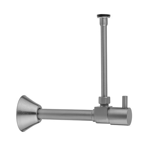 Quarter Turn Ceramic Disc Angle Pattern 1/2" Copper (Sweat fit) x 3/8" O.D. Toilet Supply Kit with Contempo Lever Handle and 20" Supply Tube, Pewter (PEW)