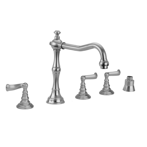 Roaring 20's Roman Tub Set with Ribbon Lever Handles and Straight Handshower Mount, Vintage Bronze (VB)