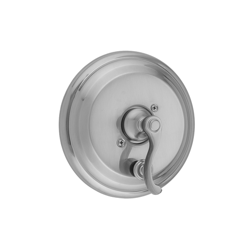 Round Step Plate With Ribbon Lever Trim For Pressure Balance Cycling Valve With Built-in Diverter (J-DIV-CSV), Satin Gold (SG)