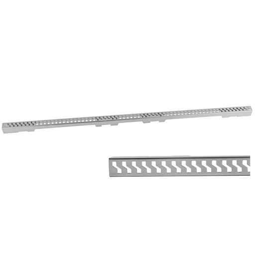 Slim 42" Channel Drain "S" Grate, Brushed Stainless (BSS)