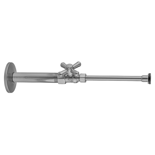 Quarter Turn Straight Pattern 3/8" IPS x 3/8" O.D. Toilet Supply Kit with Standard Cross Handle, 12" Supply Tube, Escutcheon, Polished Nickel (PN)