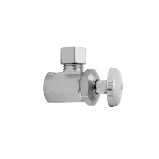 Multi Turn Angle Pattern 3/8" IPS x 3/8" O.D. Supply Valve with Oval Handle, Polished Brass (PB)