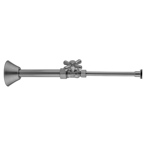 Quarter Turn Straight Pattern 5/8" O.D. Compression (Fits 1/2" Copper) x 3/8" O.D. Toilet Supply Kit Standard Cross, 12" Supply Tube Cover Tube, Escutcheon, Bronze Umber (BU)