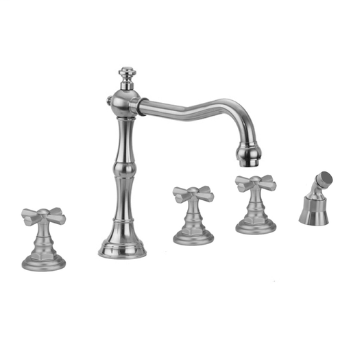 Roaring 20's Roman Tub Set with Hex Cross Handles and Angled Handshower Mount, Oil-Rubbed Bronze (ORB)