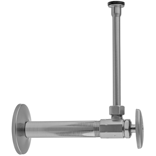 Multi Turn Angle Pattern 3/8" IPS x 3/8" O.D. Toilet Supply Kit with Oval Handle, 12" Supply Tube, Escutcheon, Polished Brass (PB)