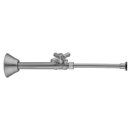 Quarter Turn Straight Pattern 1/2" Copper (Sweat Fit) x 3/8" O.D. Toilet Supply Kit with Standard Cross Handle, 20" Supply Tube, Escutcheon, Europa Bronze (EB)