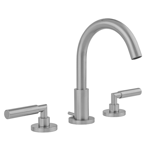 Uptown Contempo Faucet with Round Escutcheons & Contempo Slim Lever Handles, Satin Brass (SB)