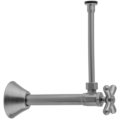 Multi Turn Angle Pattern 1/2" Copper (Sweat Fit) x 3/8" O.D. Toilet Supply Kit with Cross Handle, 12" Supply Tube, Escutcheon, Polished Brass (PB)