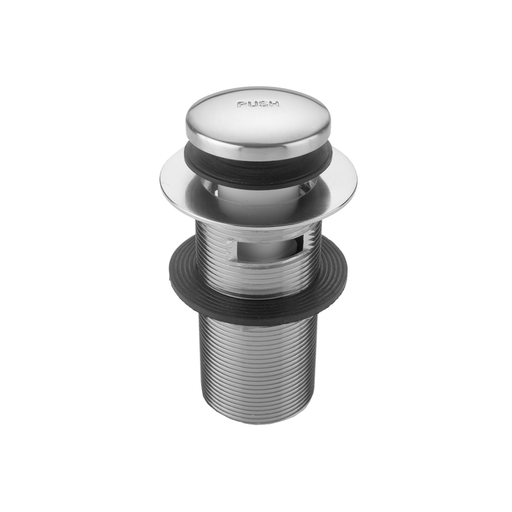 Extra Long Thread Toe Control Drain Strainer with Overflow- 4" Long Thread, Polished Chrome (PCH)
