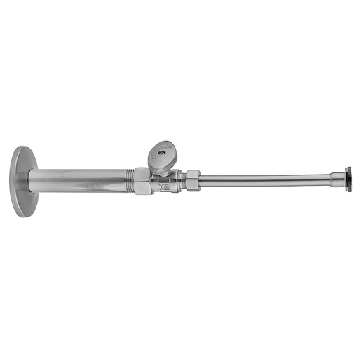 Quarter Turn Straight Pattern 3/8" IPS x 3/8" O.D. Toilet Supply Kit with Oval Handle, 20" Supply Tube, Escutcheon, Polished Gold (PG)