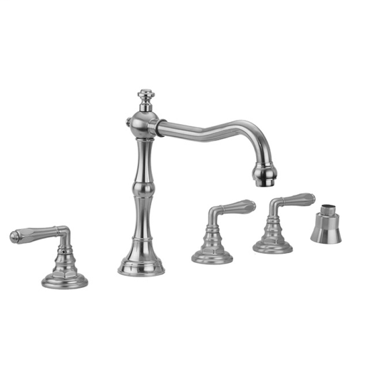 Roaring 20's Roman Tub Set with Smooth Lever Handles and Straight Handshower Mount, Vintage Bronze (VB)