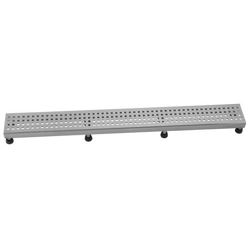 32" Channel Drain Square Dotted Grate, Polished Stainless (PSS)