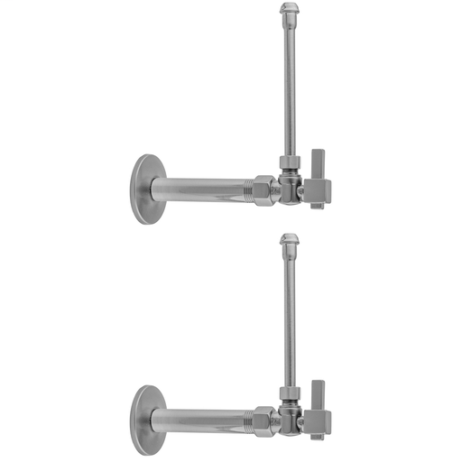 Quarter Turn Angle Pattern 3/8" IPS x 3/8" O.D. Faucet Supply Kit with Square Lever 20" Supply Tubes, Escutcheons, Tristan Brass (TB)