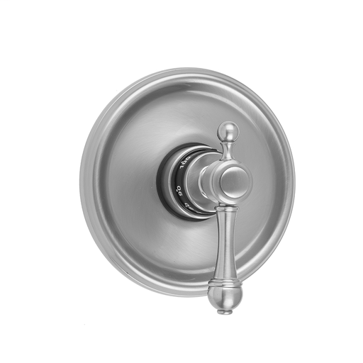 Round Step Plate With Majesty Lever Trim For Thermostatic Valves (J-TH34 & J-TH12), Pewter (PEW)
