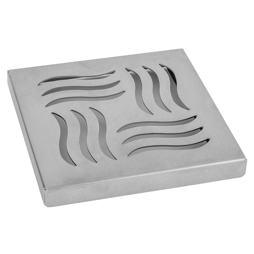6" x 6" Wave Channel Drain Grate, Brushed Stainless (BSS)