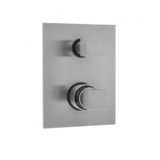 Rectangle Plate with CUBIX® Cube Thermostatic Valve with Cube Built-in 2-Way Or 3-Way Diverter/Volume Controls (J-TH34-686 / J-TH34-687 / J-TH34-688 / J-TH34-689), Tristan Brass (TB)