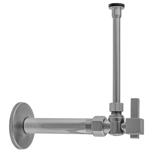 Quarter Turn Angle Pattern 1/2" IPS x 3/8" O.D. Toilet Supply Kit with Square Lever Handle, 20" Supply Tube, Escutcheon, Satin Gold (SG)