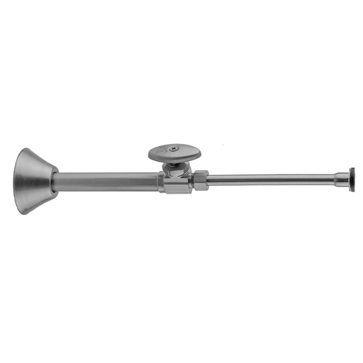 Multi Turn Straight Pattern 1/2" Copper (Sweat Fit) x 3/8" O.D. Toilet Supply Kit with Oval Handle, 20" Supply Tube, Escutcheon, Polished Chrome (PCH)