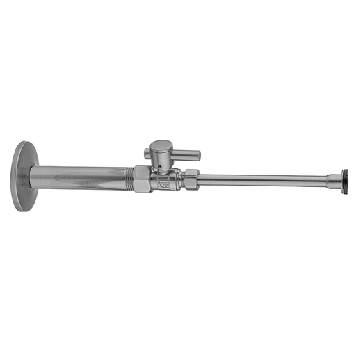 Quarter Turn Straight Pattern 1/2" IPS x 3/8" O.D. Toilet Supply Kit with Contempo Lever Handle, 12" Supply Tube, Escutcheon, Polished Brass (PB)
