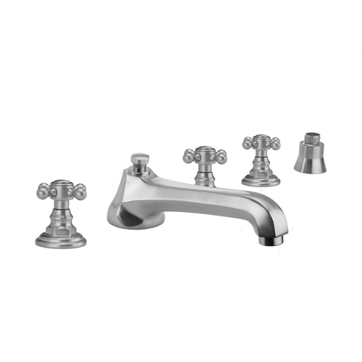 Westfield Roman Tub Set with Low Spout and Ball Cross Handles and Straight Handshower Mount, Sedona Beige (SDB)