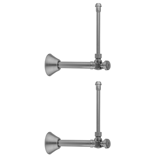 Quarter Turn Angle Pattern 1/2" Copper (Sweat Fit) x 3/8" O.D. Faucet Supply Kit with Oval Handle, 20" Supply Tubes, Escutcheons, Satin Gold (SG)