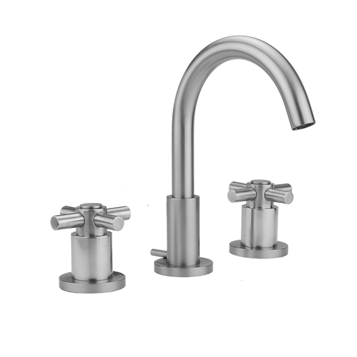 Uptown Contempo Faucet with Round Escutcheons & Contempo Cross Handles, Antique Copper (ACU)