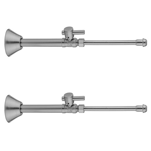 Quarter Turn Straight Pattern 1/2" Copper (Sweat Fit) x 3/8" O.D. Faucet Supply Kit with Contempo Lever Handle, 20" Supply Tubes, Escutcheons, Satin Copper (SCU)