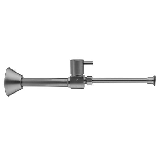Quarter Turn Ceramic Disc Straight 1/2" Copper (Sweat fit) x 3/8" O.D. Toilet Supply Kit with Contempo Lever Handle and 20" Supply Tube, Polished Brass (PB)