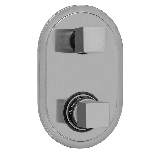 Oval Plate with CUBIX® Cube Thermostatic Valve with Cube Built-in 2-Way Or 3-Way Diverter/Volume Controls (J-TH34-686 / J-TH34-687 / J-TH34-688 / J-TH34-689), Jewelers Gold (JG)