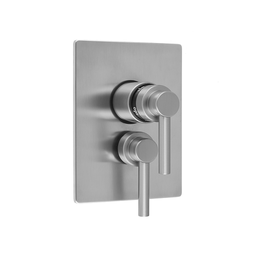 Rectangle Plate with Contempo Lever Thermostatic Valve and Contempo Lever Volume Control Trim for 1/2" Thermostatic Valve with Integral Volume Control (J-THVC12), Sedona Beige (SDB)
