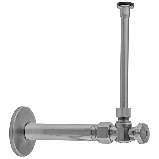 Quarter Turn Angle Pattern 1/2" IPS x 3/8" O.D. Toilet Supply Kit with Oval Handle, 12" Supply Tube, Escutcheon, Black Nickel (BKN)