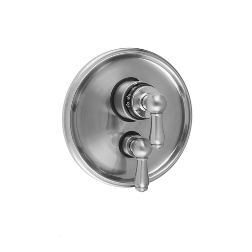 Round Step Plate with Regency Peg Thermostatic Valve and Regency Peg Volume Control Trim for 1/2" Thermostatic Valve with Integral Volume Control (J-THVC12), Europa Bronze (EB)