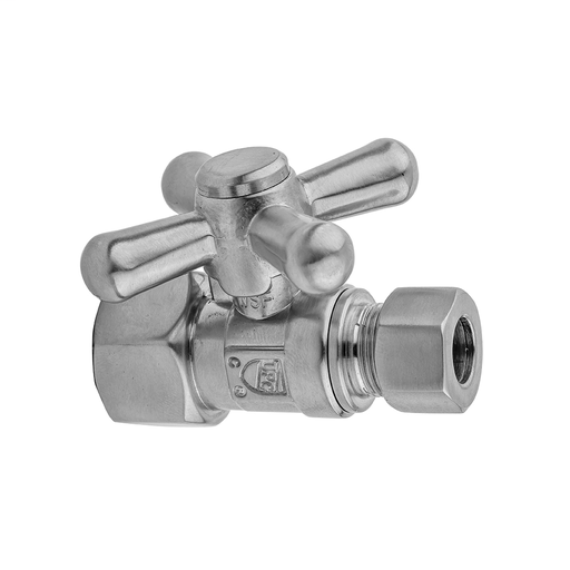 Quarter Turn Straight Pattern 1/2" IPS x 3/8" O.D. Supply Valve with Standard Cross Handle, Black Nickel (BKN)