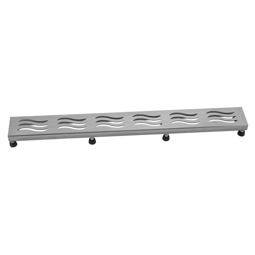42" Channel Drain Wave Grate, Polished Stainless (PSS)