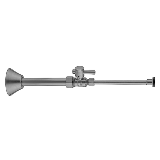 Quarter Turn Straight Pattern 5/8" O.D. Compression (Fits 1/2" Copper) x 3/8" O.D. Toilet Supply Kit Contempo Lever, 12" Supply Tube, Cover Tube, Escutcheon, Bombay Gold (BG)