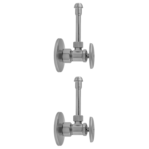 Multi Turn Angle Pattern 5/8" O.D. Compression (Fits 1/2" Copper) x 3/8" O.D. Faucet Supply Kit with Oval Handle, 20" Supply Tubes, Escutcheons, Vintage Bronze (VB)