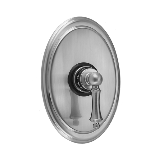 Oval Plate With Ball Lever Trim For Thermostatic Valves (J-TH34 & J-TH12), Polished Chrome (PCH)