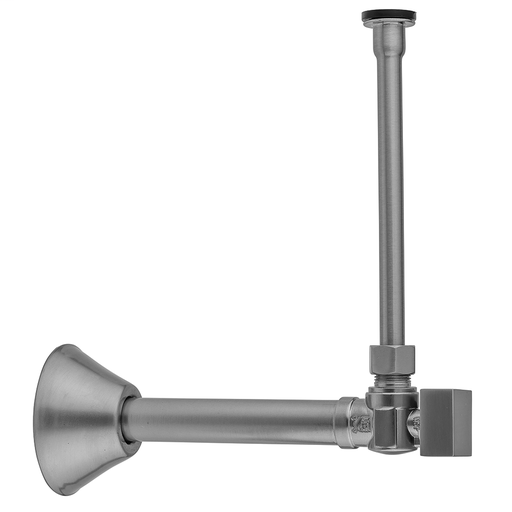 Quarter Turn Angle Pattern 1/2" Copper (Sweat Fit) x ?" O.D. Toilet Supply Kit with Square Handle, 20" Supply Tube, Escutcheon, Satin Gold (SG)