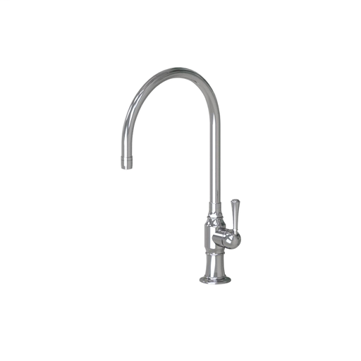 10" Deck Mount Single Hole Swivel Spout with Right Metal Traditional Lever, Polished Stainless (PSS)