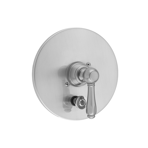 Round Plate With Smooth Lever Trim For Pressure Balance Cycling Valve With Built-in Diverter (J-DIV-CSV), Satin Copper (SCU)