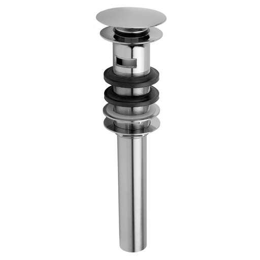 Finger Touch Round Lavatory Drain with Overflow, Satin Brass (SB)