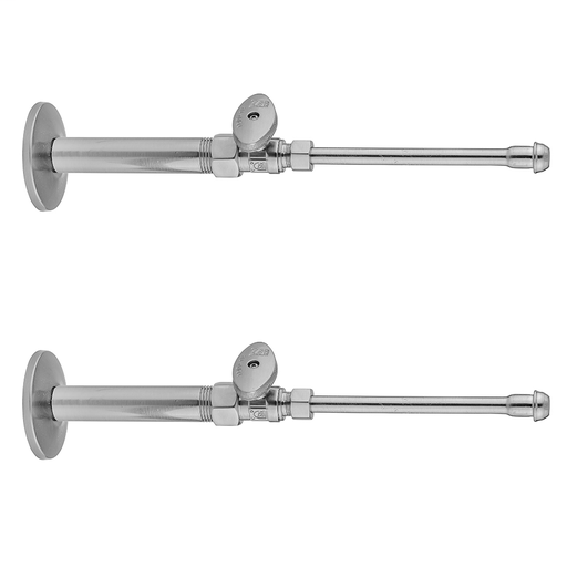 Quarter Turn Straight Pattern 3/8" IPS x 3/8" O.D. Faucet Supply Kit with Oval Handle, 20" Supply Tubes, Escutcheons, Europa Bronze (EB)