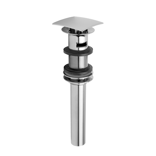 Stationary Square Lavatory Drain with Overflow, Bronze Umber (BU)