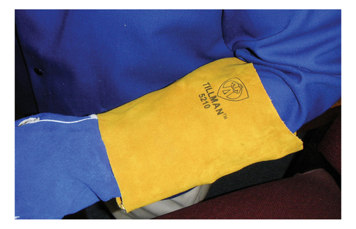 Leather Sleeves - Leather - Clothing - Cowhide - Length 10.5 in, Width 6.5 in, Height 1 in