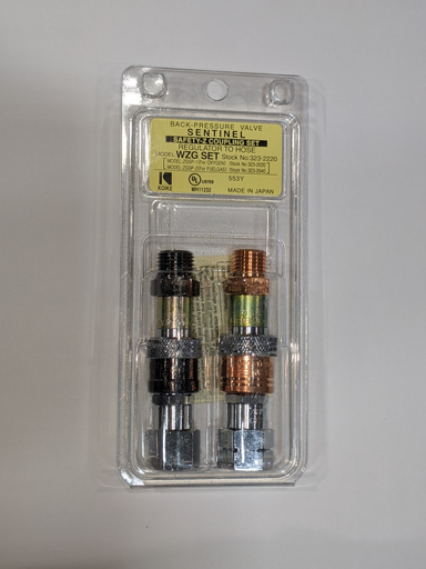 WZG Regulator to Hose Quick Releasing, Reverse Flow Prevention Valves