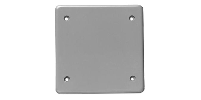 Product image for IPEX 278085 Kraloy BRC20-2-U PVC 2-Gang Blank Cover Plate with Gasket