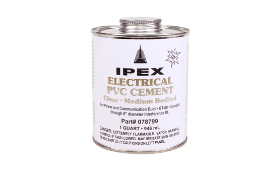Product image for Ipex 078096 (CEMG20) Medium-Bodied PVC Solvent Cement, Low VOC, Grey - Quart