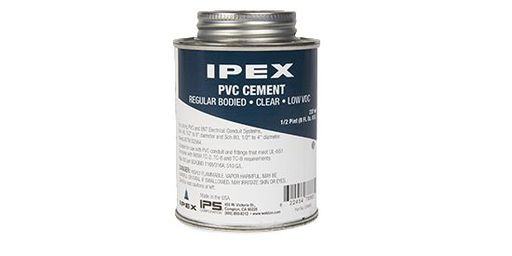 Product image for Ipex 078884 (CEMC10) Regular-Bodied PVC Solvent Cement, Low VOC, Clear - Pint